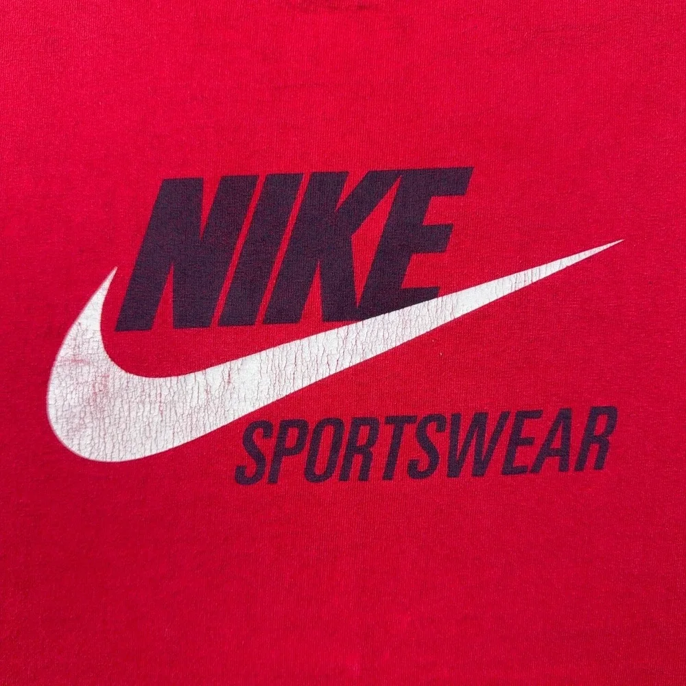 VTG Nike‎ Shirt Mens XL Red Sportswear Logo Crew Neck Gray Tag Tee 90s Y2K